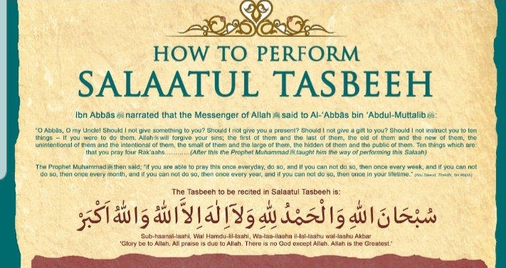 Salatul Tasbih, Tasbih Prayer, 300 Tasbihs, How to Pray Salatul Tasbih,